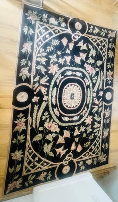 French Antique Aubusson Needlepoint Textile