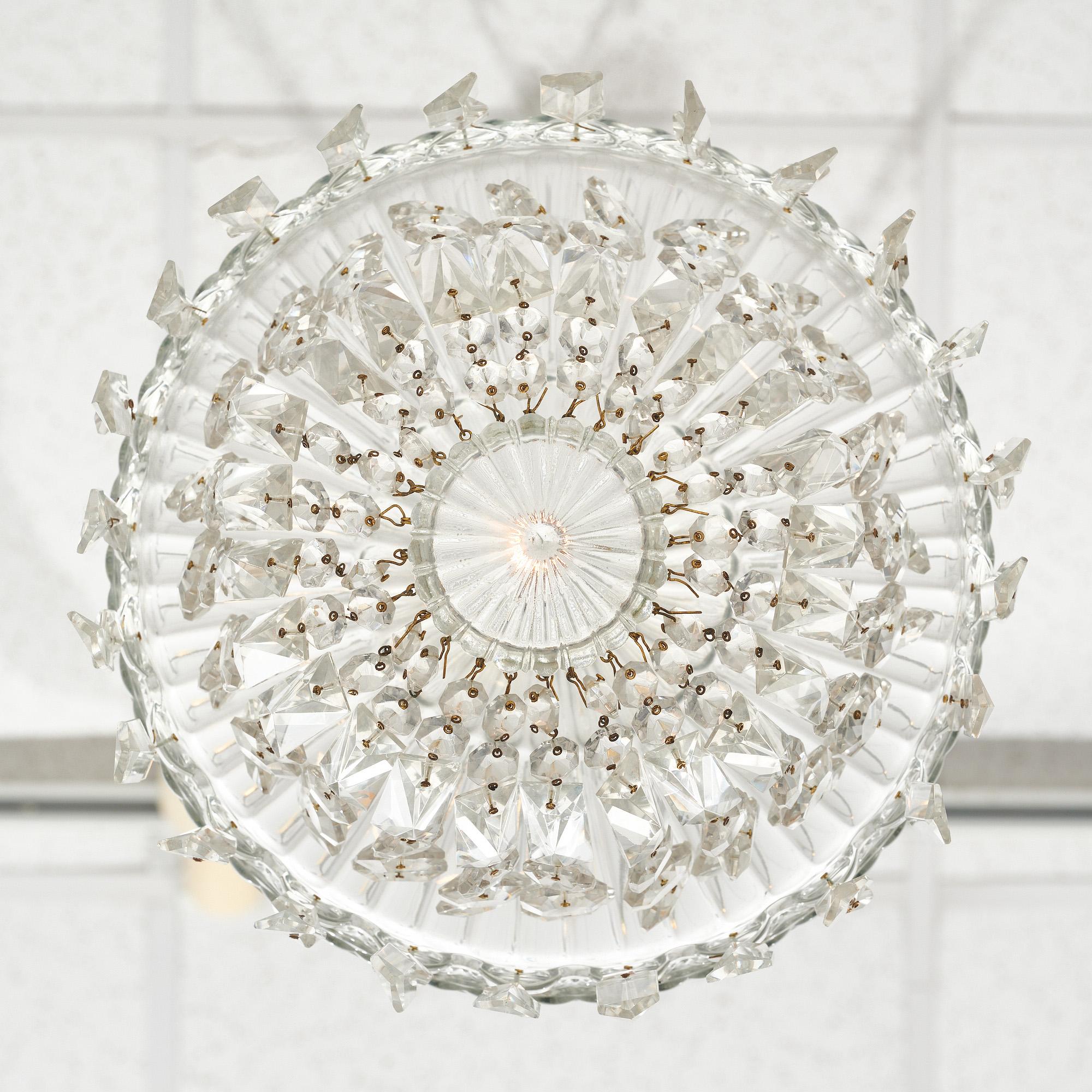 Brass French Antique Baccarat Chandelier