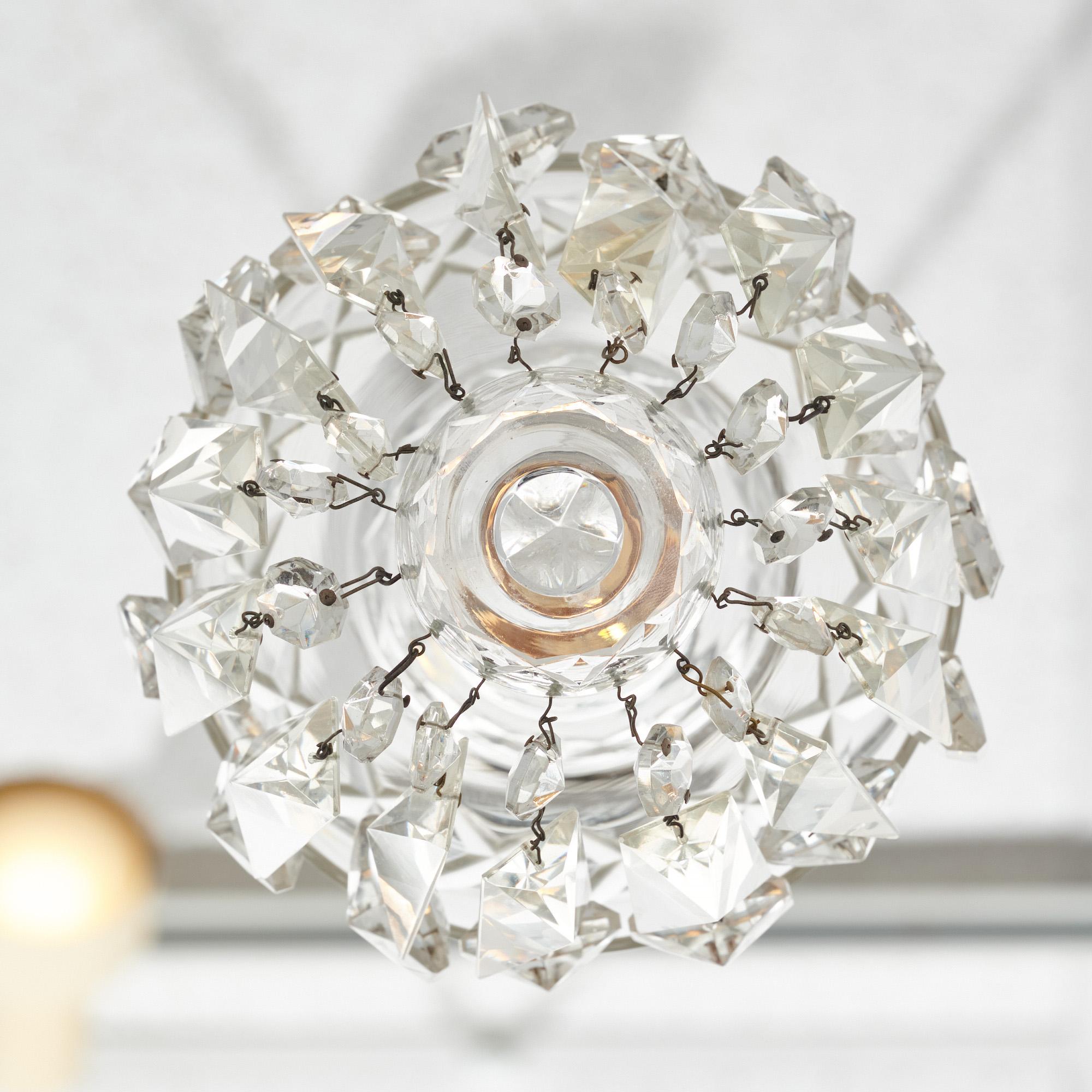 Crystal French Antique Baccarat Pendants For Sale