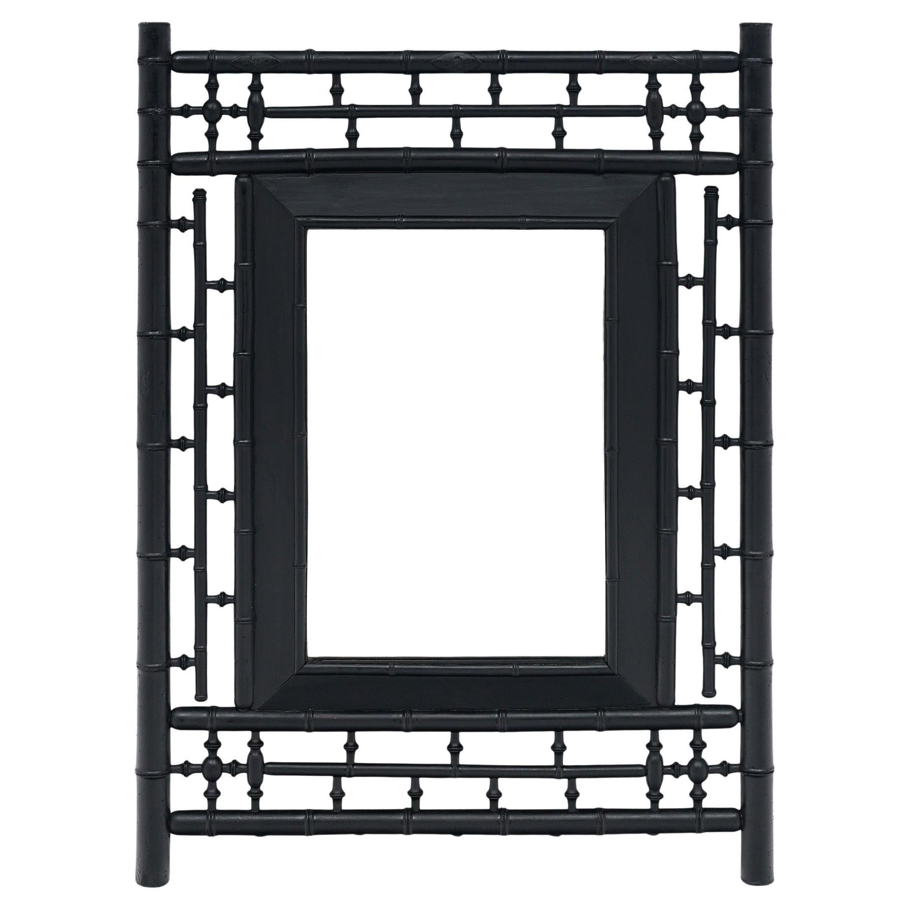 Miroir français ancien en bambou en vente