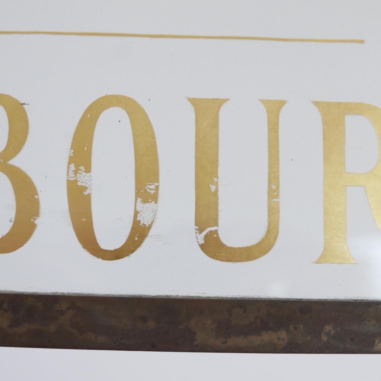 French Antique Bank Stock Exchange Glass Signs (2) 8