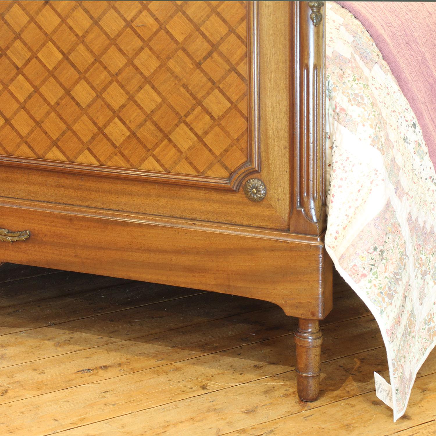 French Antique Bed with Parquetry Panels, WK191 In Good Condition In Wrexham, GB