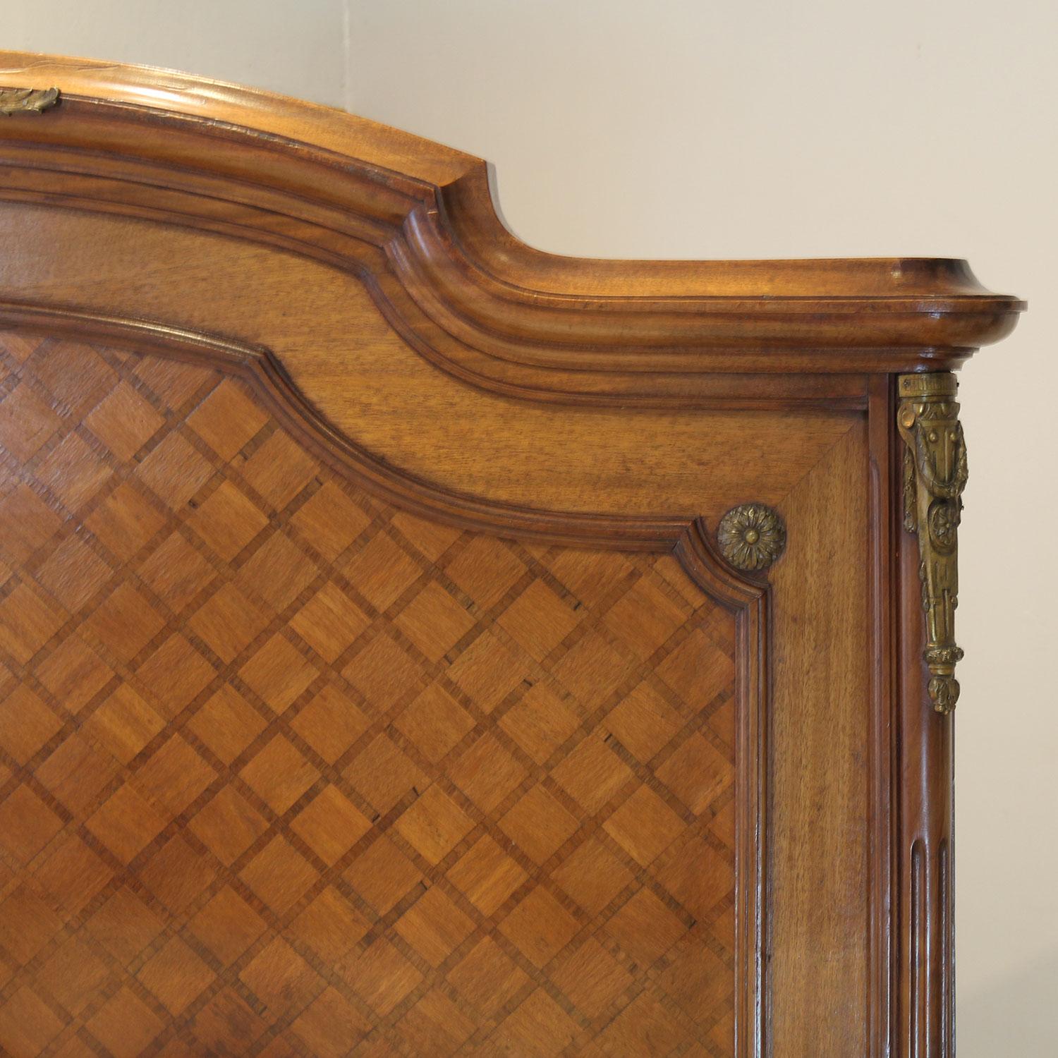 French Antique Bed with Parquetry Panels, WK191 1