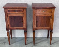 French, Antique Bedside Cabinet, Marquetry-Top Nightstand, circa 1890