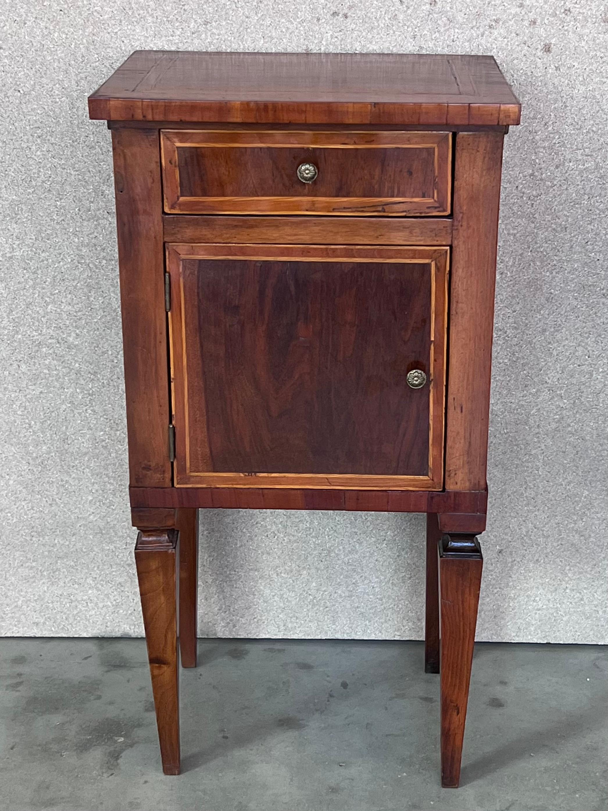 French, Antique Bedside Cabinet, Marquetry-Top Nightstand, circa 1890 3