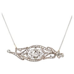 French Antique Belle Epoque 2.75 Carat Rose Cut Diamond Necklace