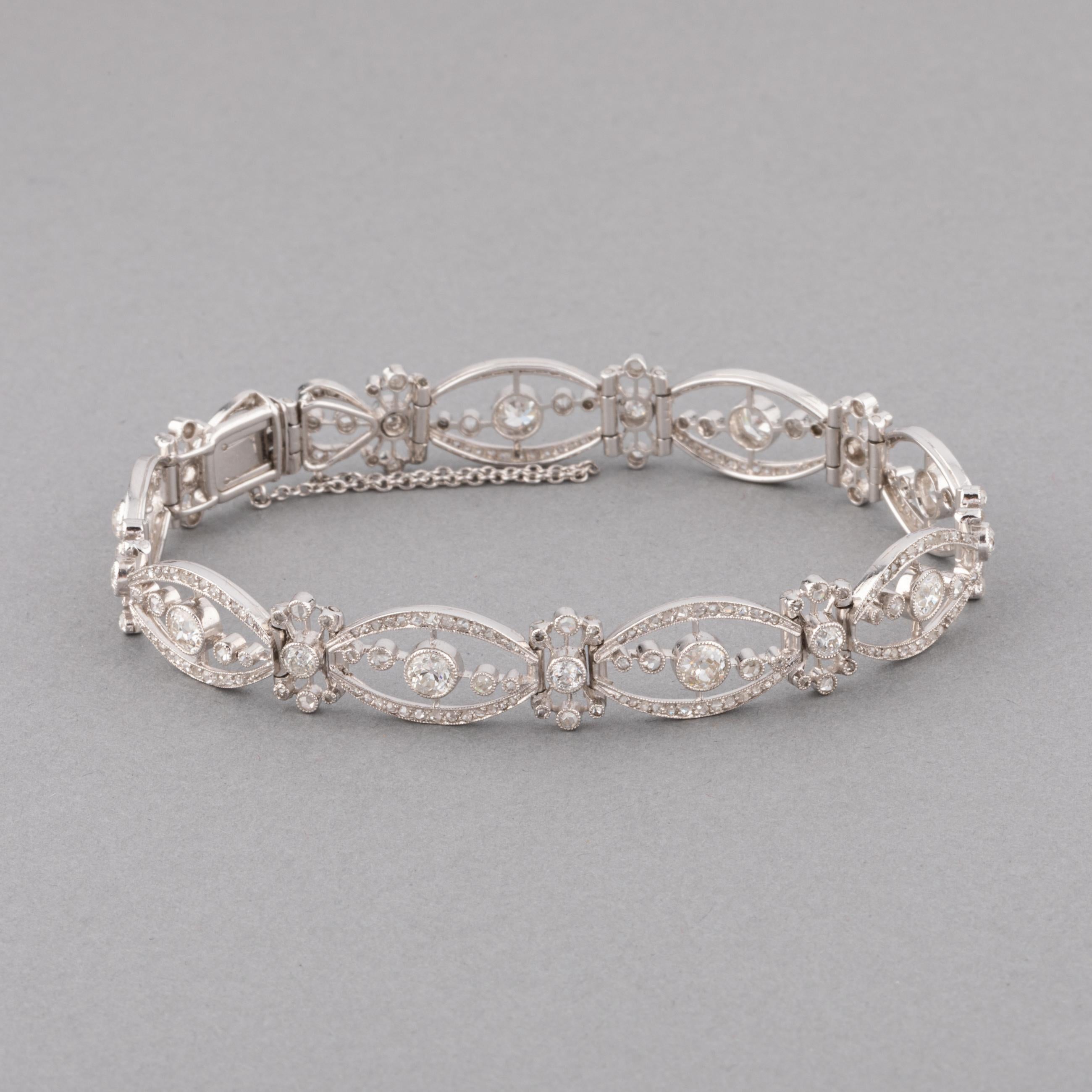 Belle Époque French Antique  Belle Epoque Diamonds Bracelet