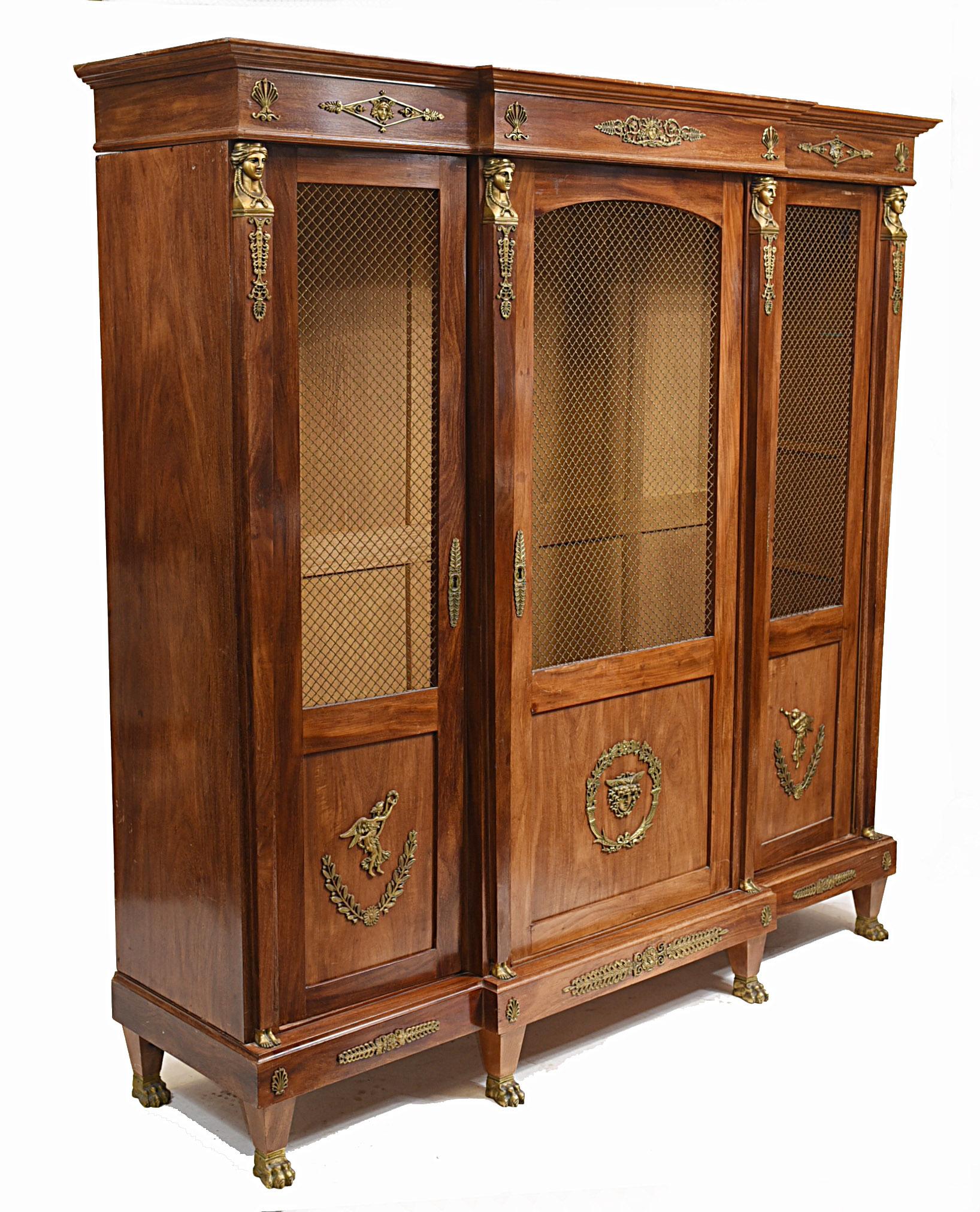 French Antique Bookcase Second Empire Bibliotheque Cabinet 10