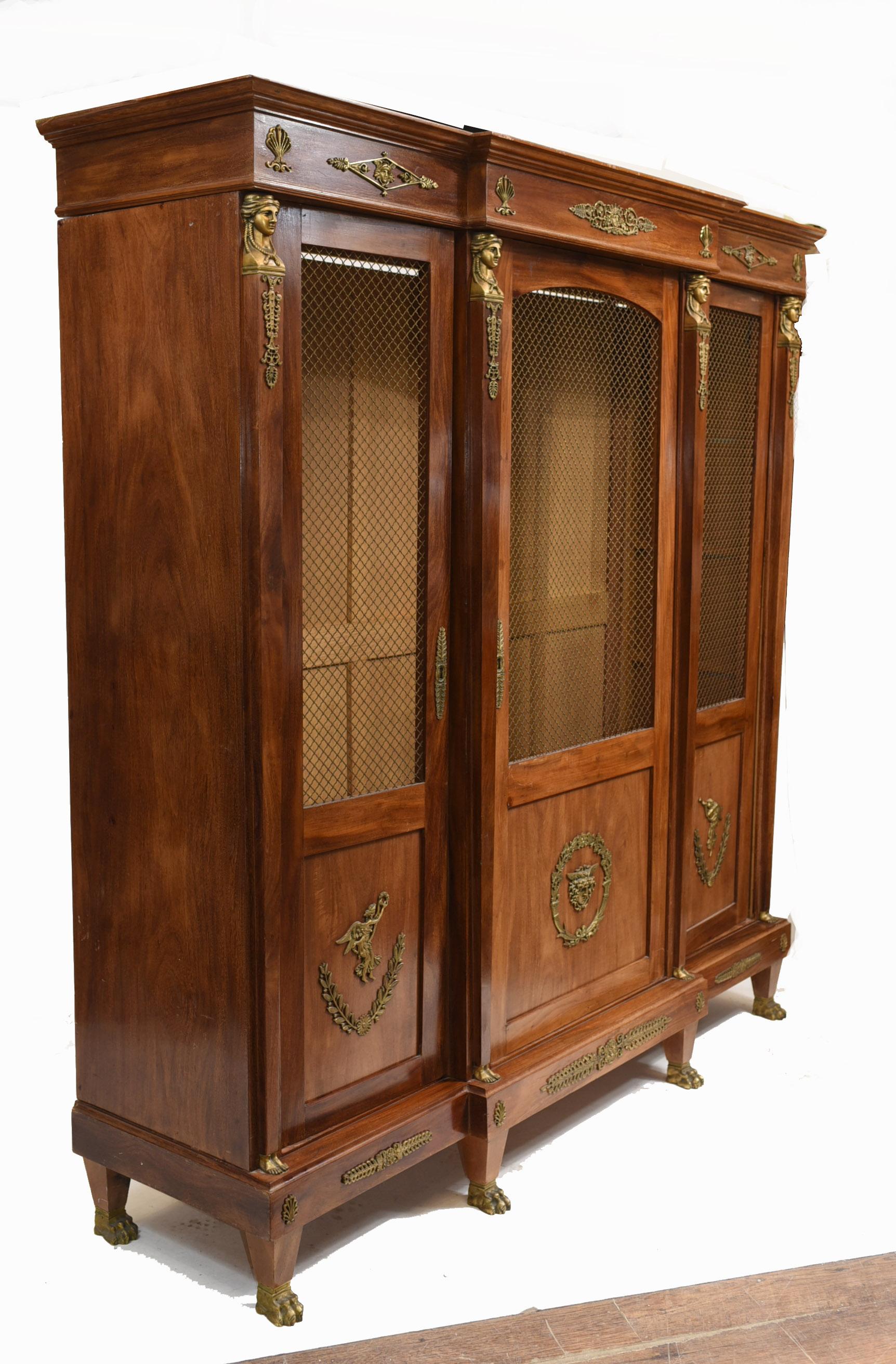 French Antique Bookcase Second Empire Bibliotheque Cabinet 11