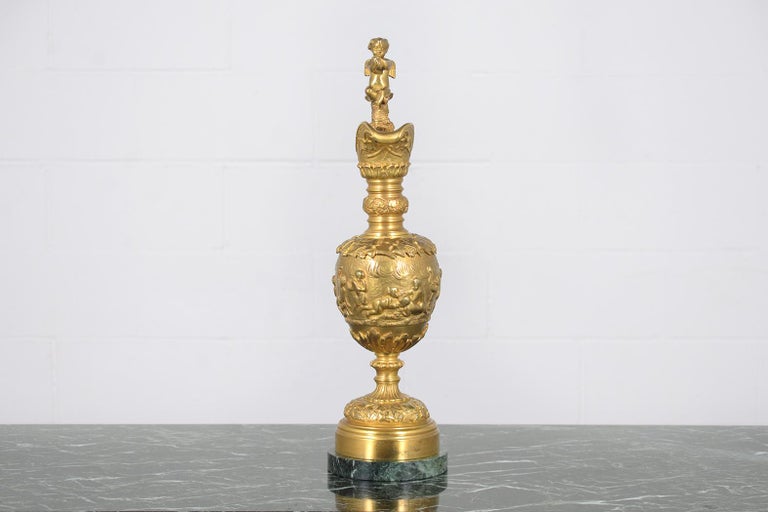 French Antique Brass Gold Plated Urn For Sale at 1stDibs