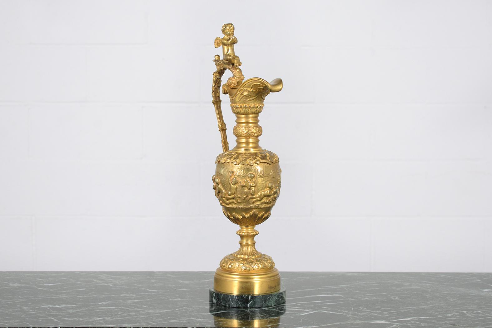 Early 1900s French Antique Bronze and Marble Urn For Sale 2