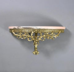 French Antique Bronze and Marble Wall Console Louis XVI Style