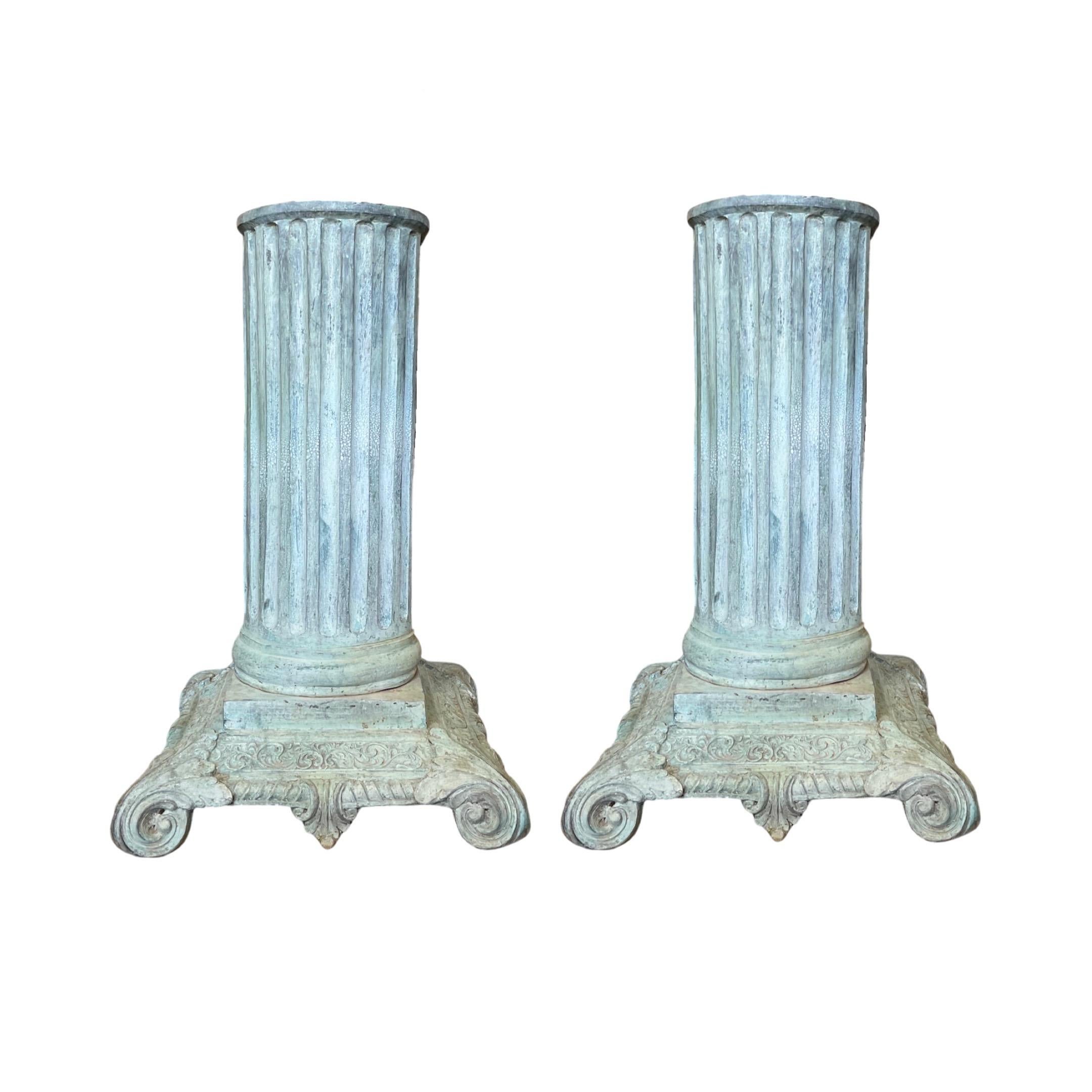 French Antique Bronze Base Pedestals In Good Condition For Sale In Dallas, TX