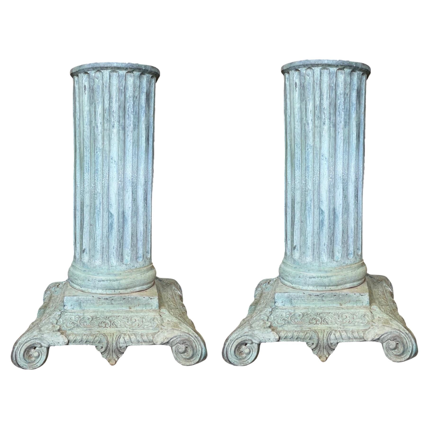 Französische antike Bronzesockel-Sockel