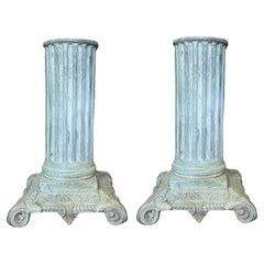 French Antique Bronze Base Pedestals