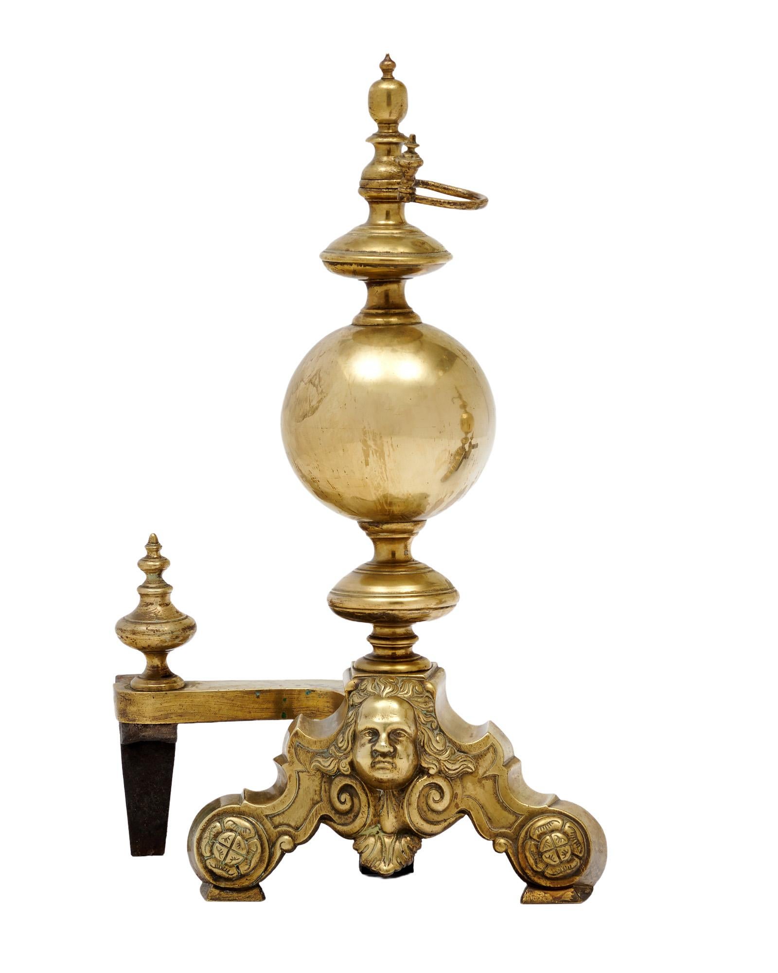 Late 19th Century French Antique Bronze “Beethoven” Andirons For Sale