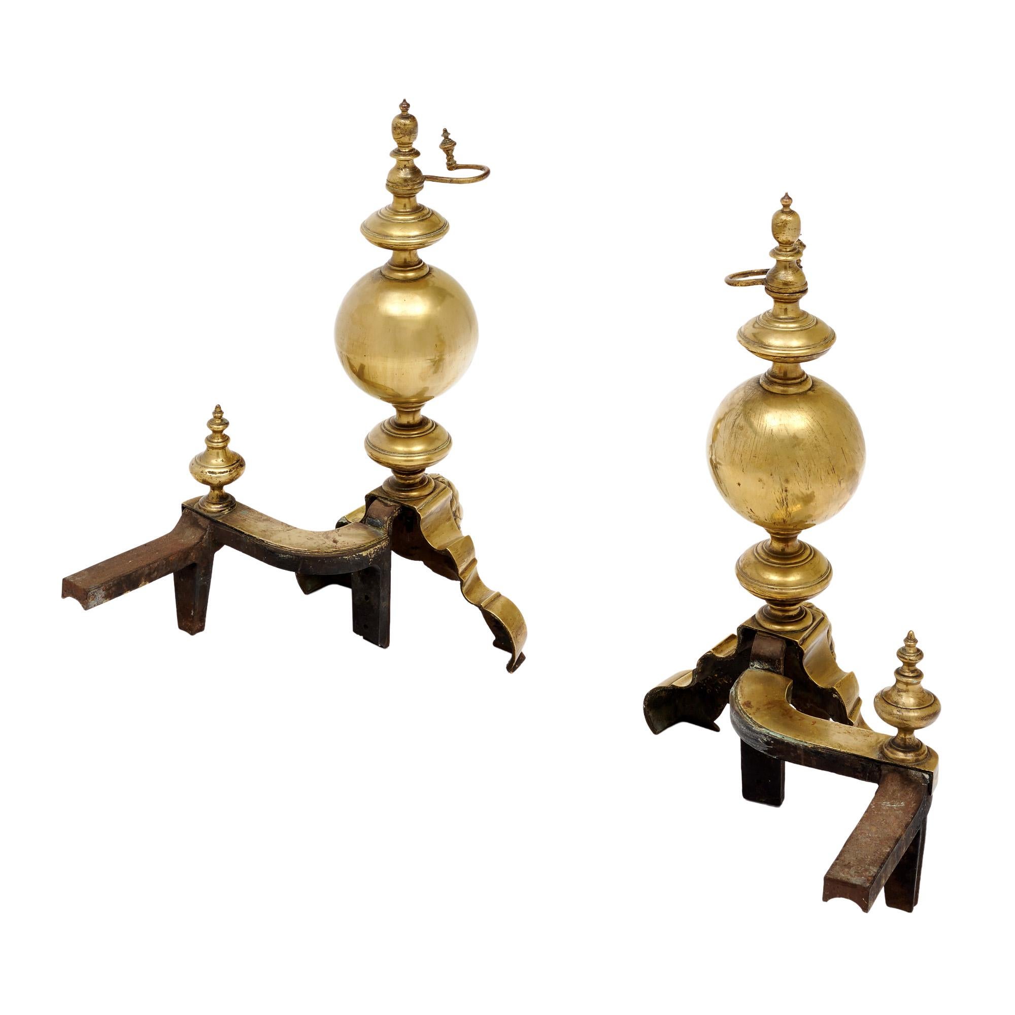 French Antique Bronze “Beethoven” Andirons For Sale 4