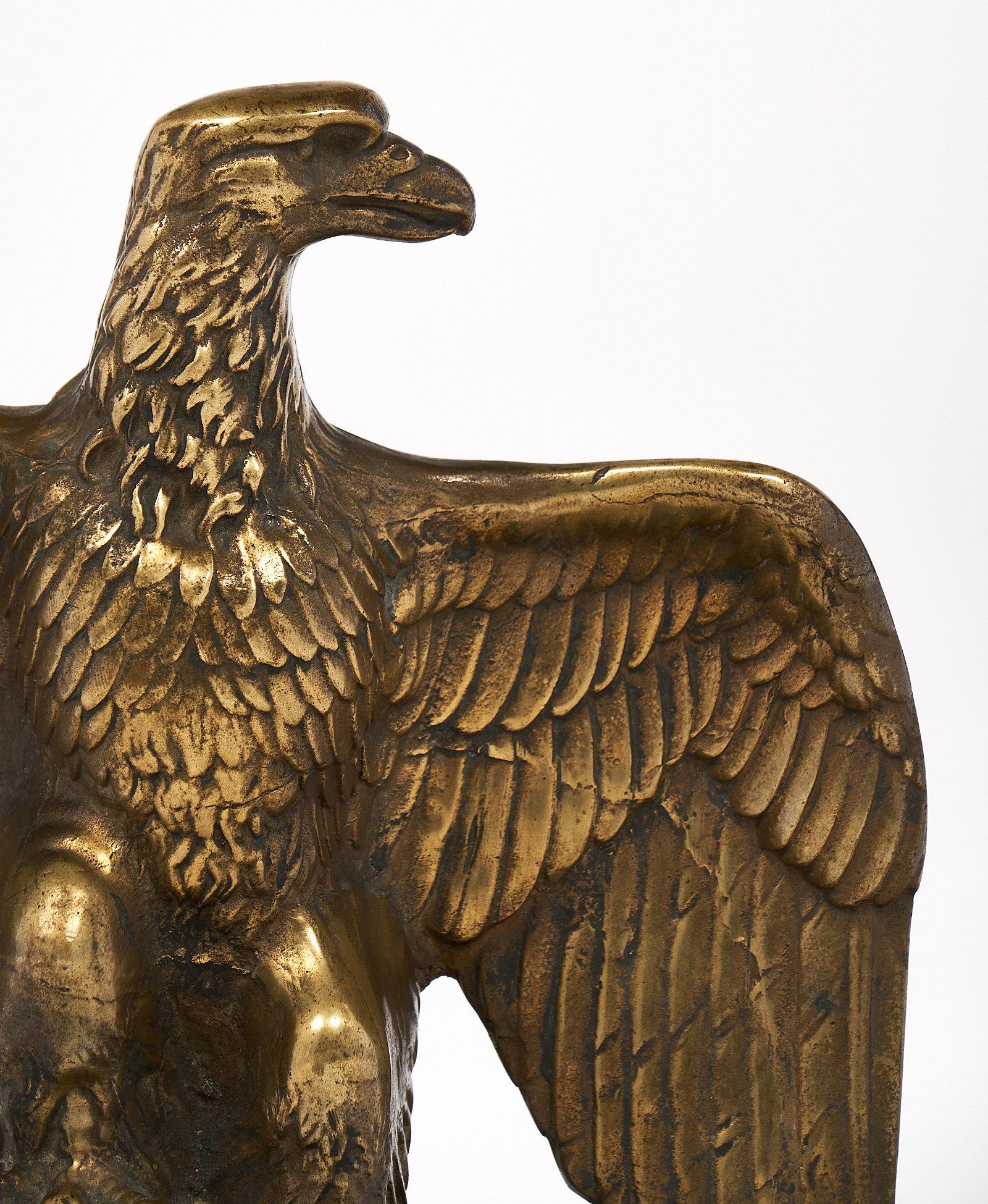 French Antique Bronze Eagle Statuette In Good Condition In Austin, TX