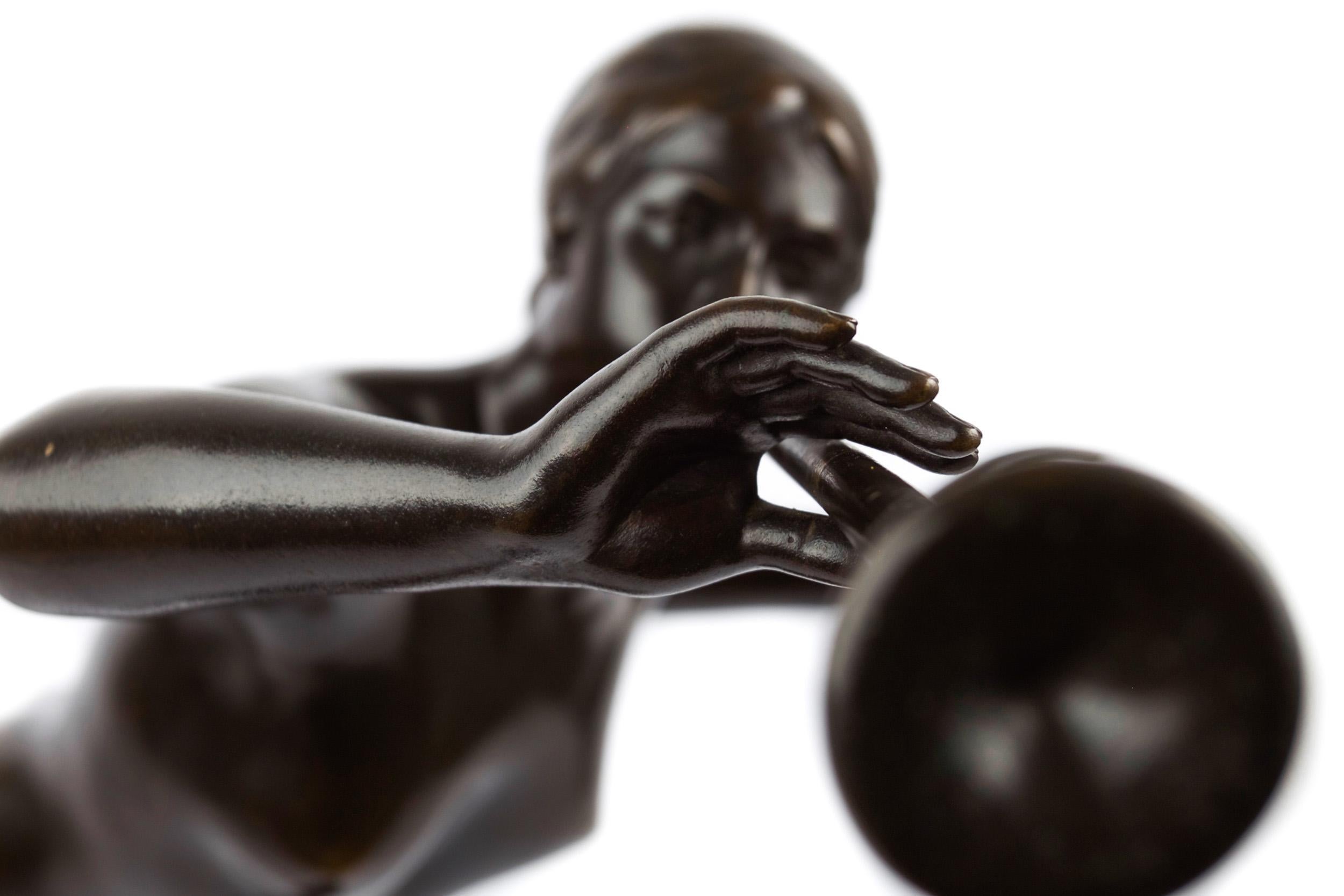 Französische antike Bronze „La Renommée“ „Fame“ von Alexandre Falguiere & Susse im Angebot 4