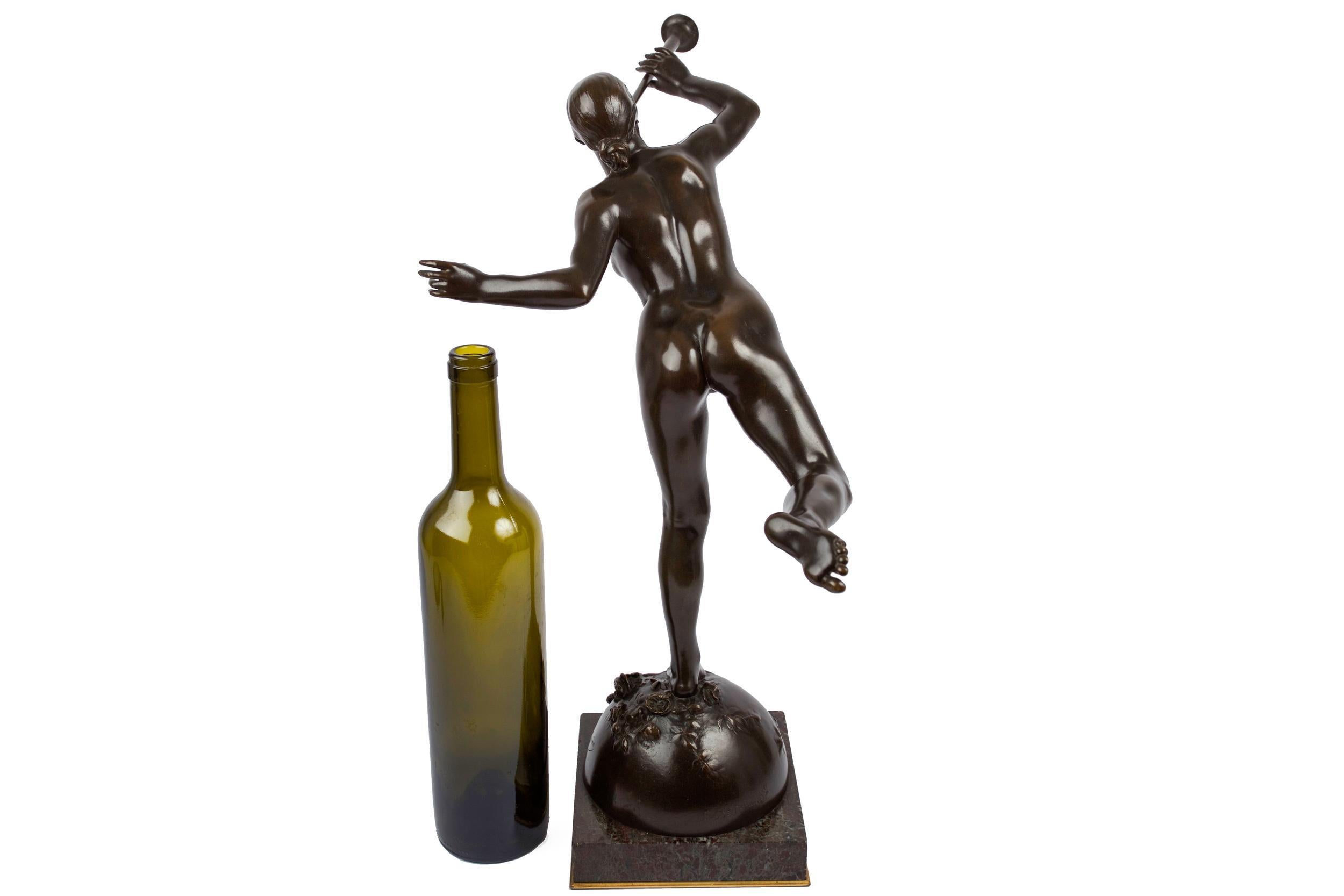 Doré Bronze ancien français « La Renommée » (Fame) d'Alexandre Falguiere & Susse en vente