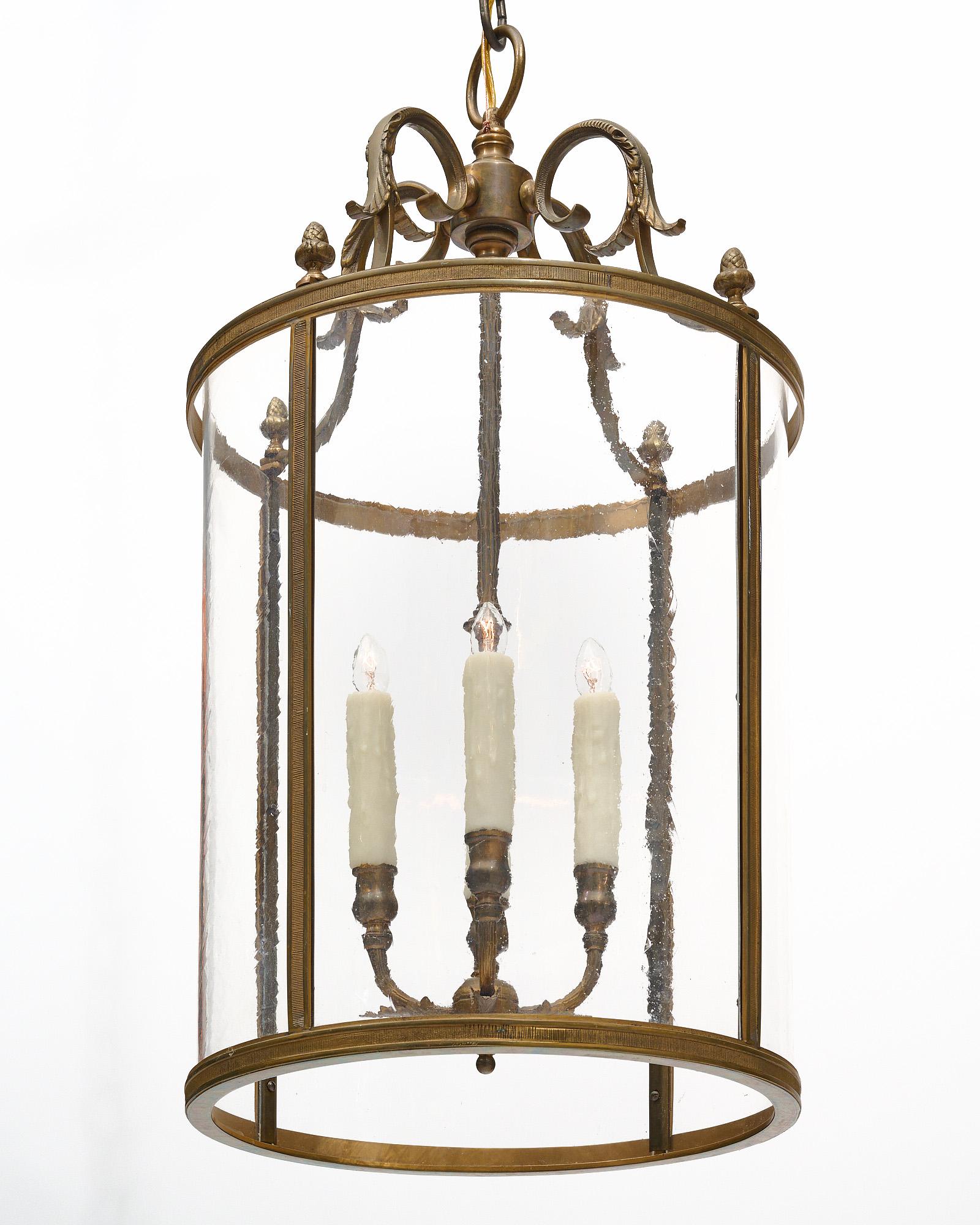 French Antique Bronze Lantern For Sale 4