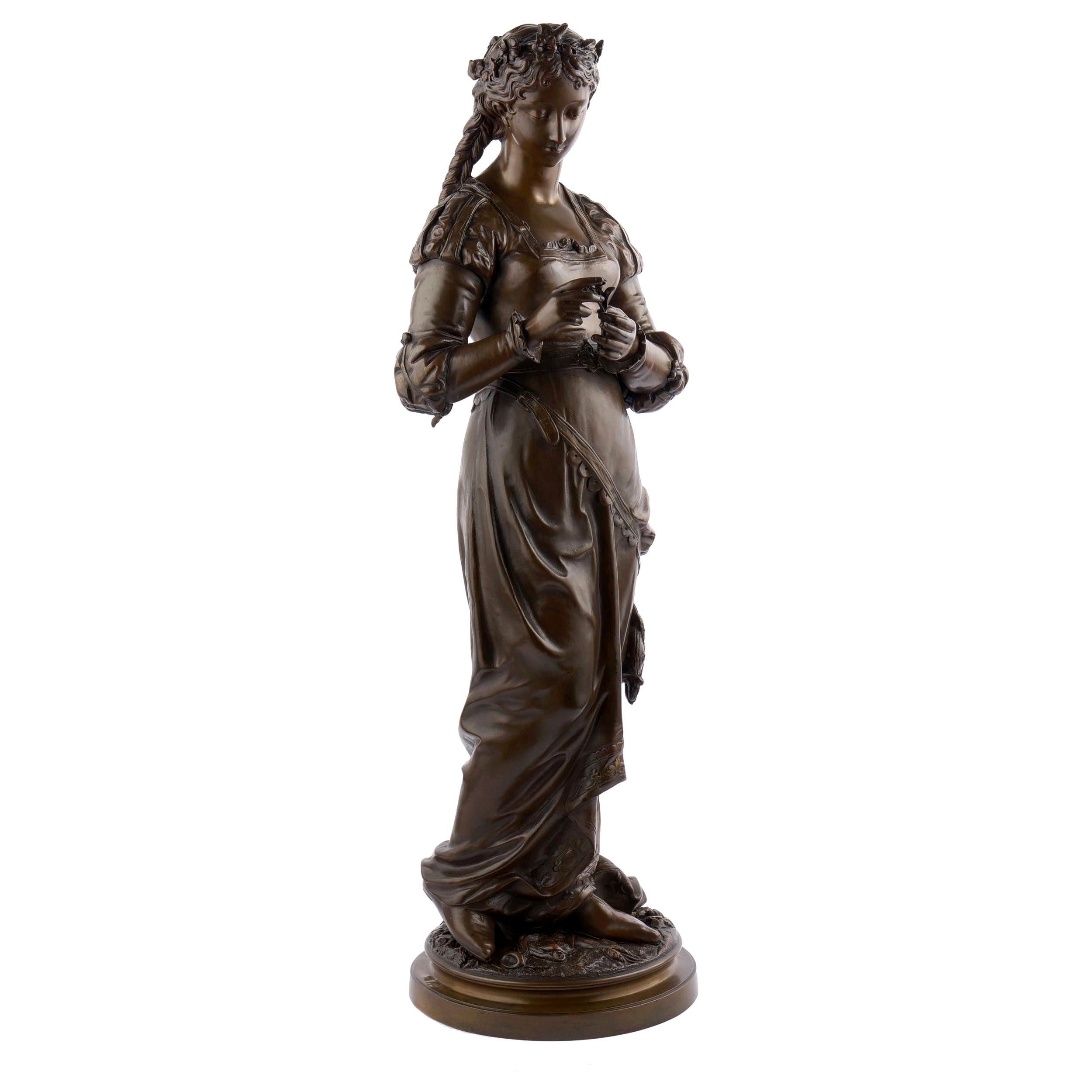 French Antique Bronze of “Pastorale” by Charles Anfrie 