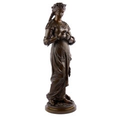 French Antique Bronze of “Pastorale” by Charles Anfrie