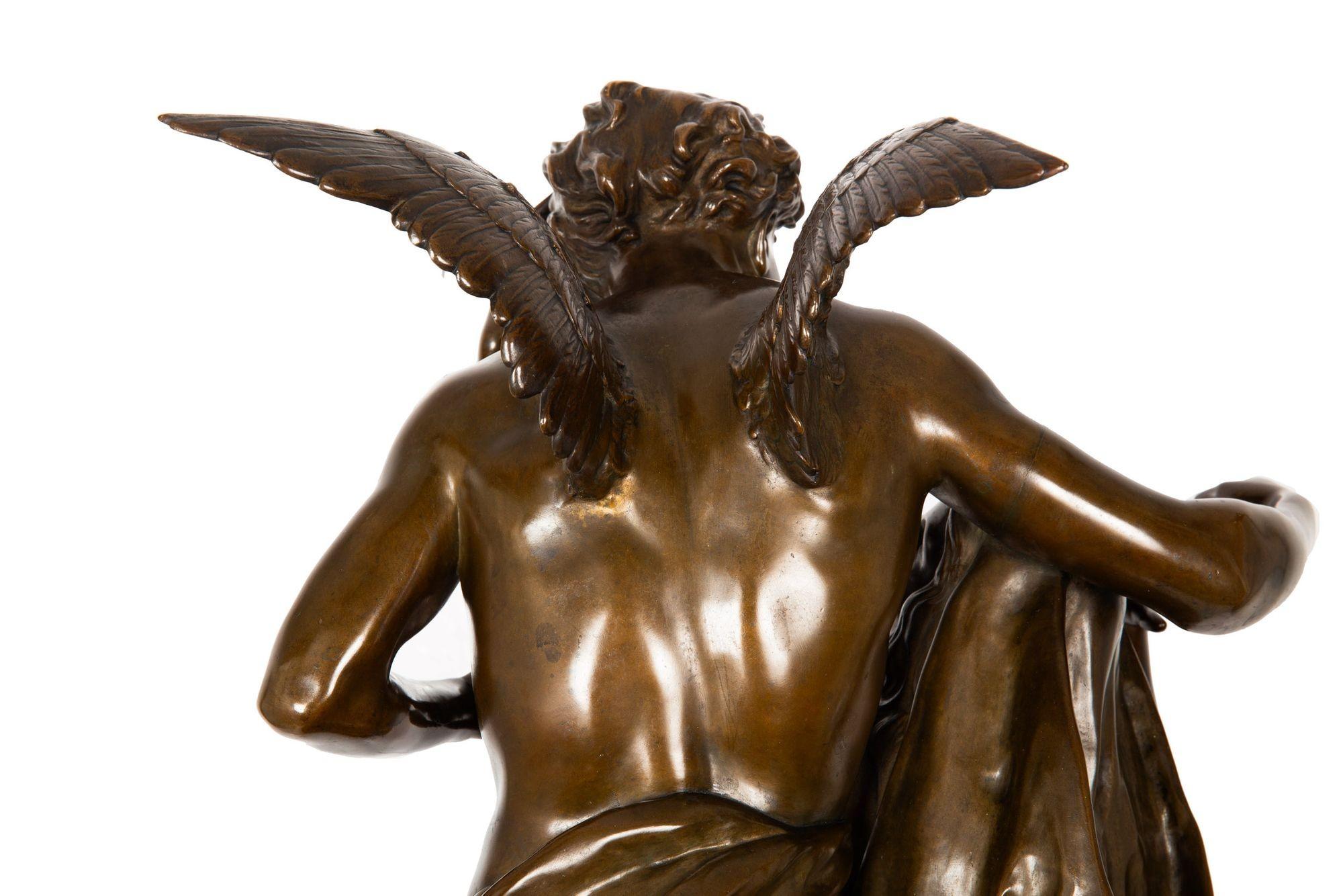 Französische antike Bronzeskulptur „Awakening of Nature“ aus Bronze von Emile Picault im Angebot 1