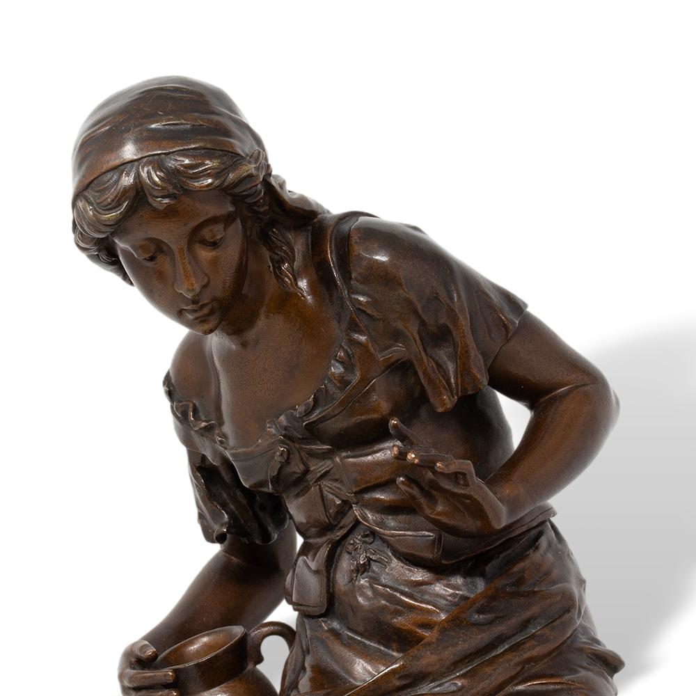 Französische antike Bronzeskulptur aus Bronze von Eutrope Bouret im Angebot 4
