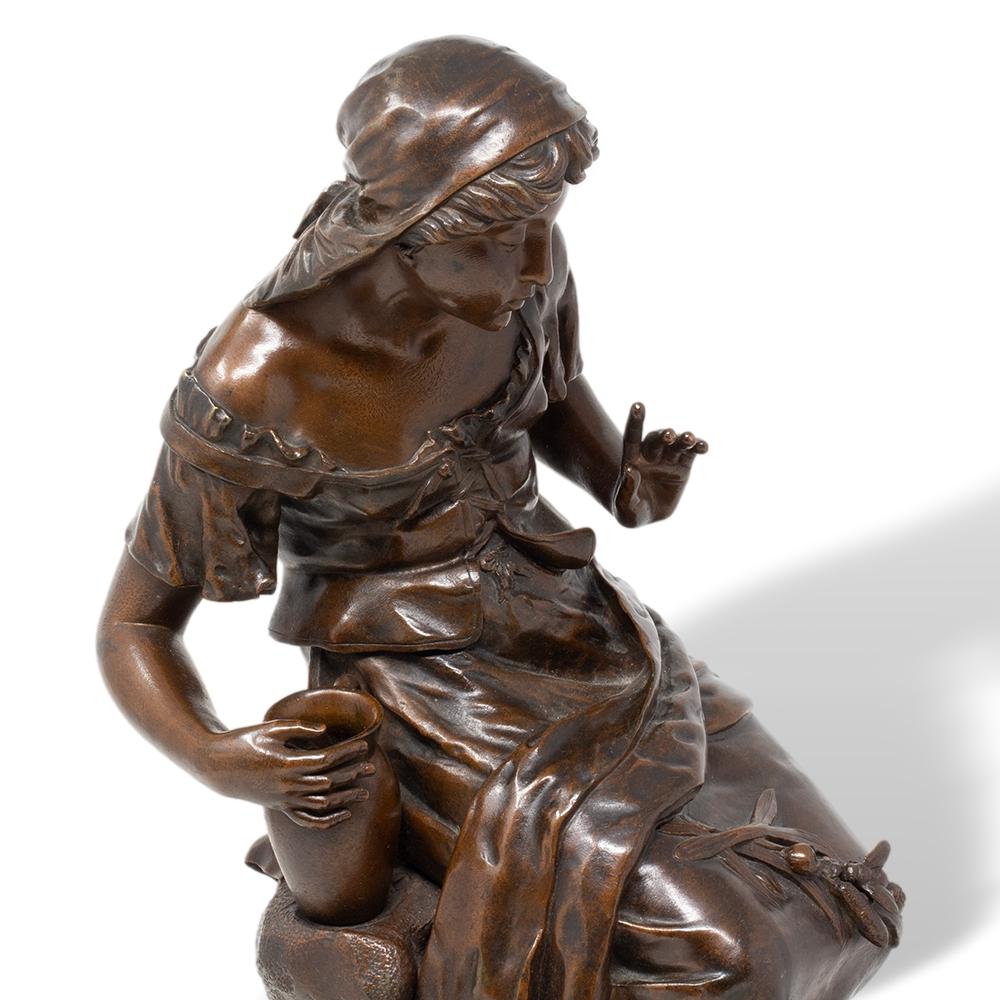 Französische antike Bronzeskulptur aus Bronze von Eutrope Bouret im Angebot 5