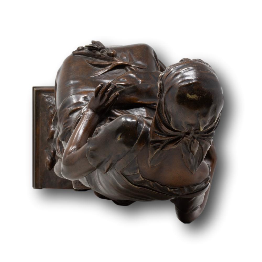 Französische antike Bronzeskulptur aus Bronze von Eutrope Bouret im Angebot 9