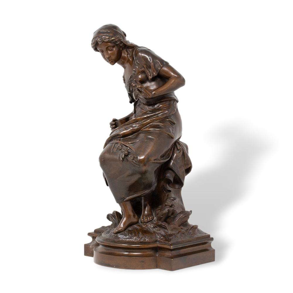 Französische antike Bronzeskulptur aus Bronze von Eutrope Bouret (Belle Époque) im Angebot