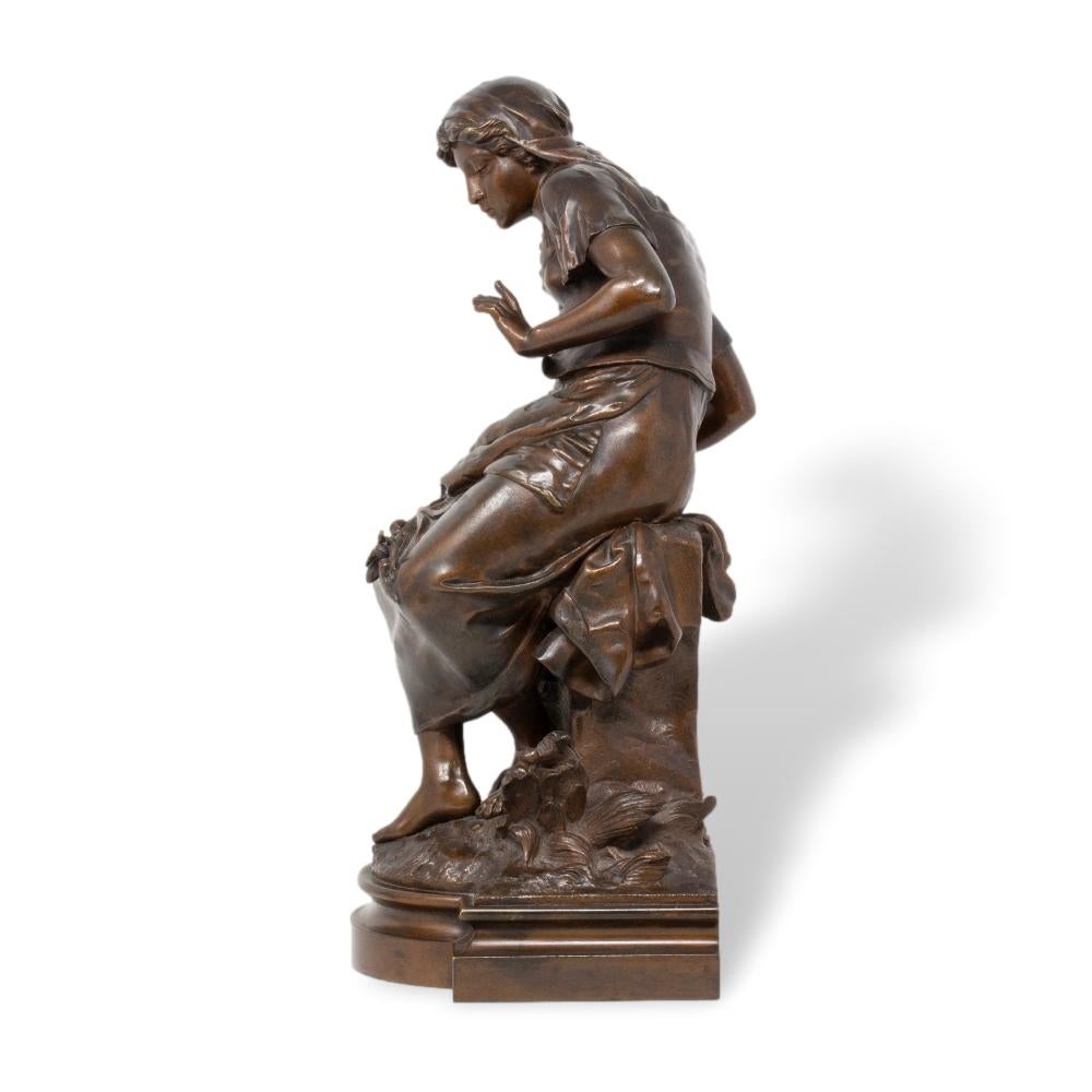 Französische antike Bronzeskulptur aus Bronze von Eutrope Bouret (Gegossen) im Angebot