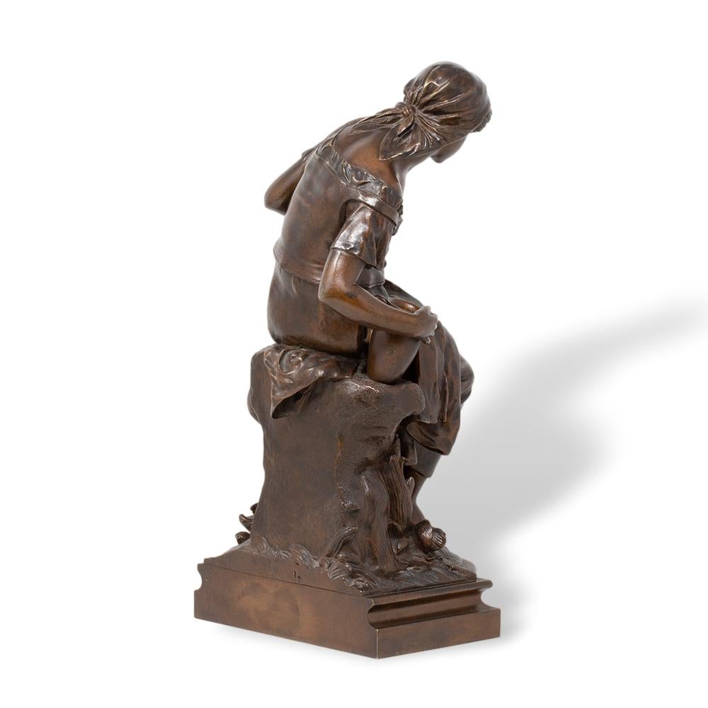 Französische antike Bronzeskulptur aus Bronze von Eutrope Bouret im Angebot 1