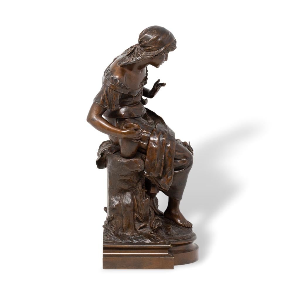 Französische antike Bronzeskulptur aus Bronze von Eutrope Bouret im Angebot 2