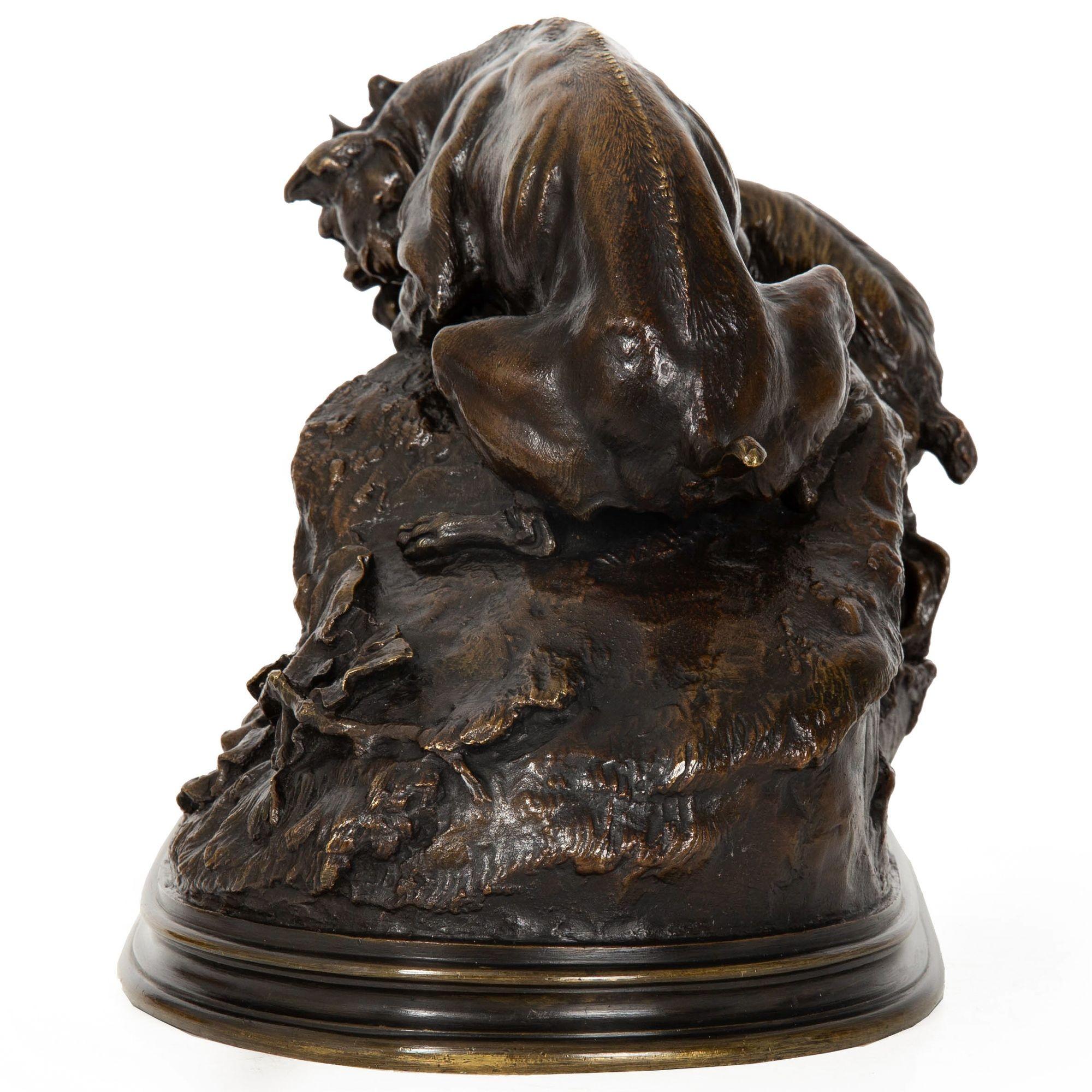 Romantico Scultura francese in bronzo antico 
