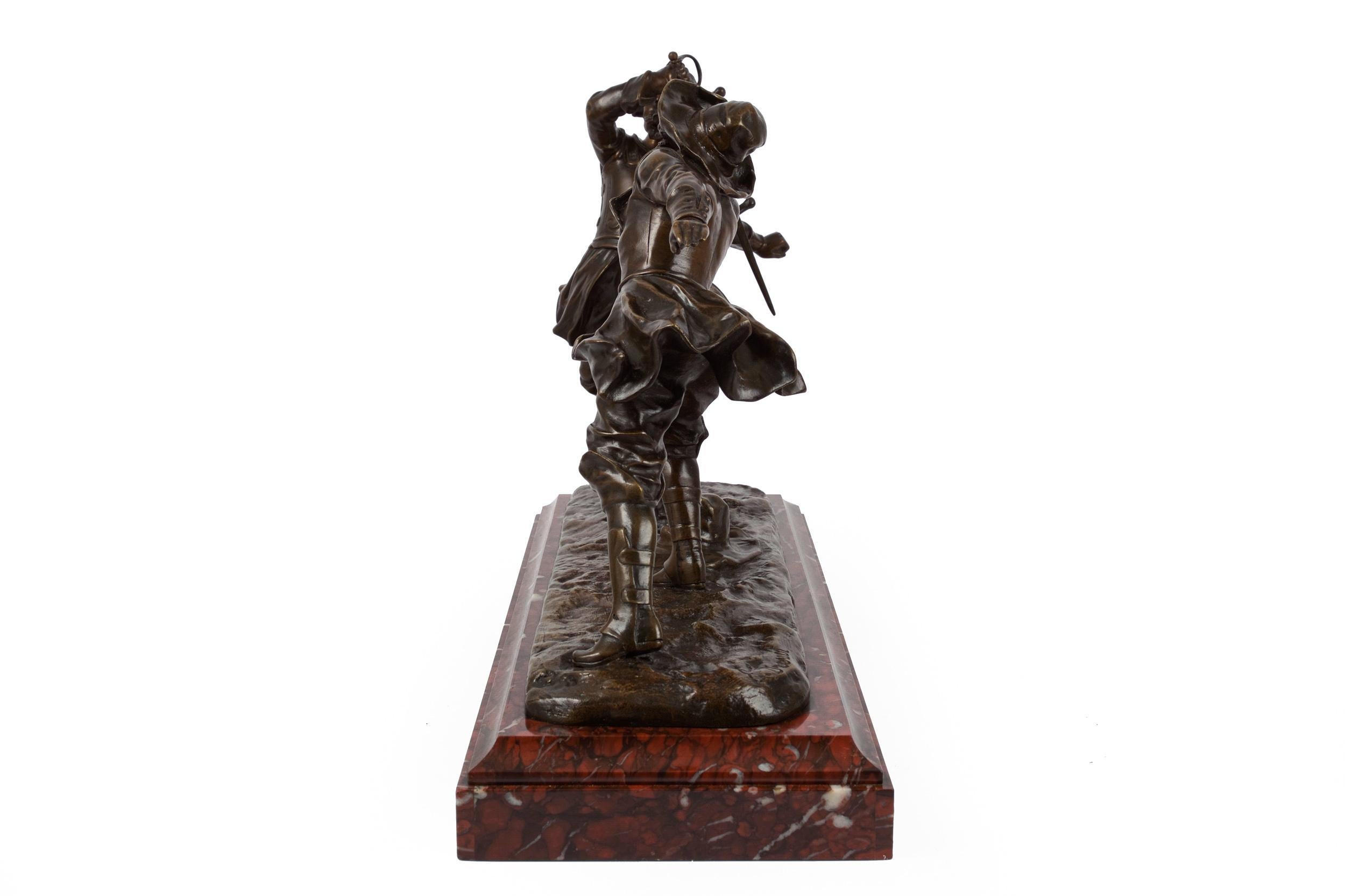 Carved French Antique Bronze Sculpture 