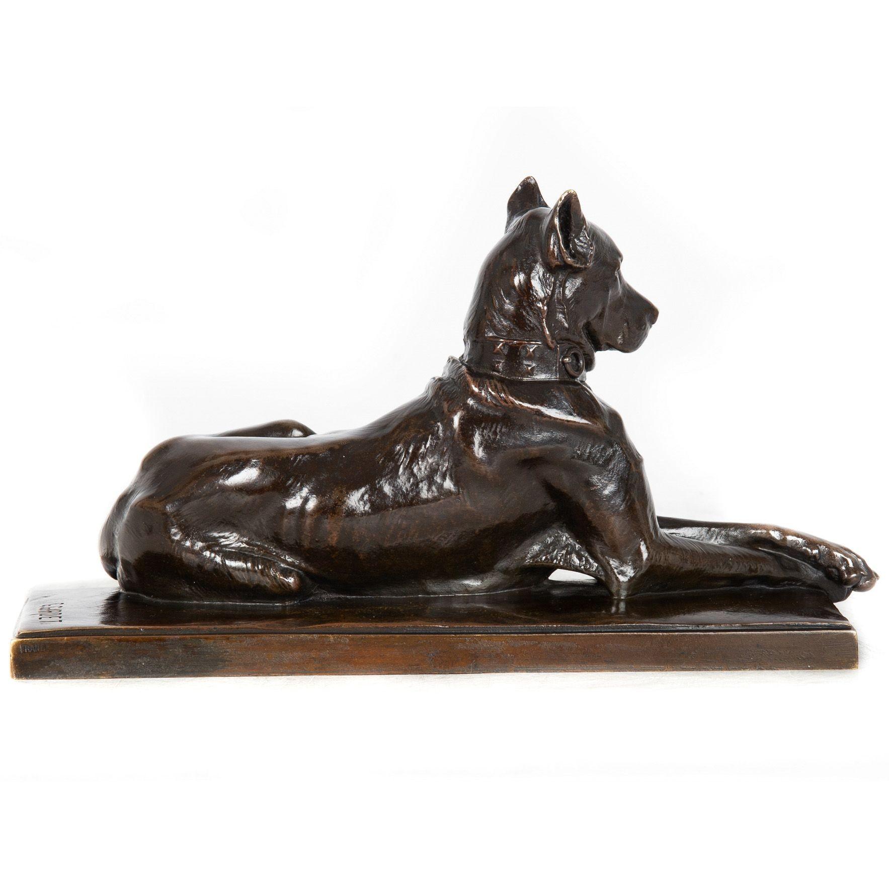 Romantique Sculpture française ancienne du dogue allemand par Georges Gardet en vente