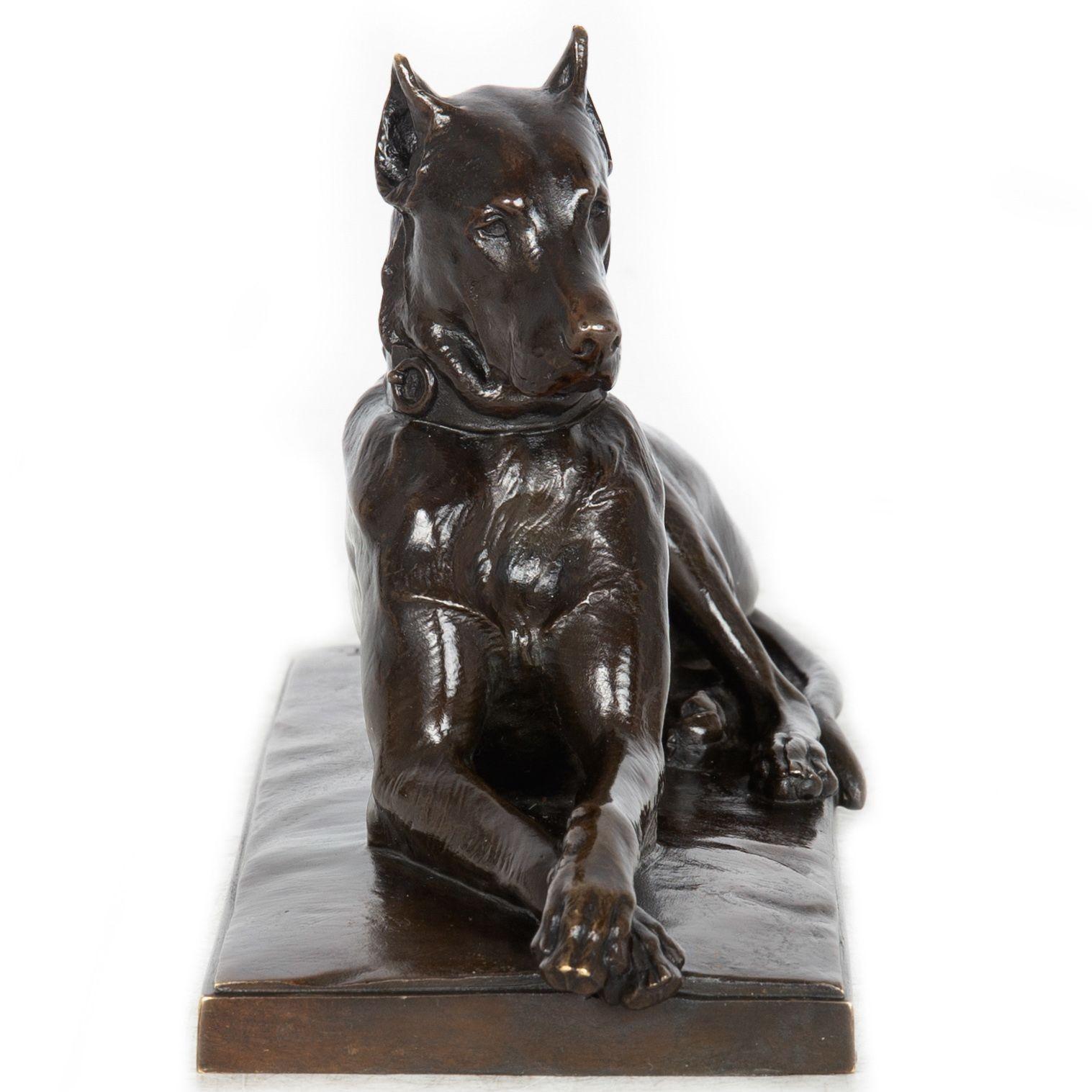 Sculpture française ancienne du dogue allemand par Georges Gardet Bon état - En vente à Shippensburg, PA