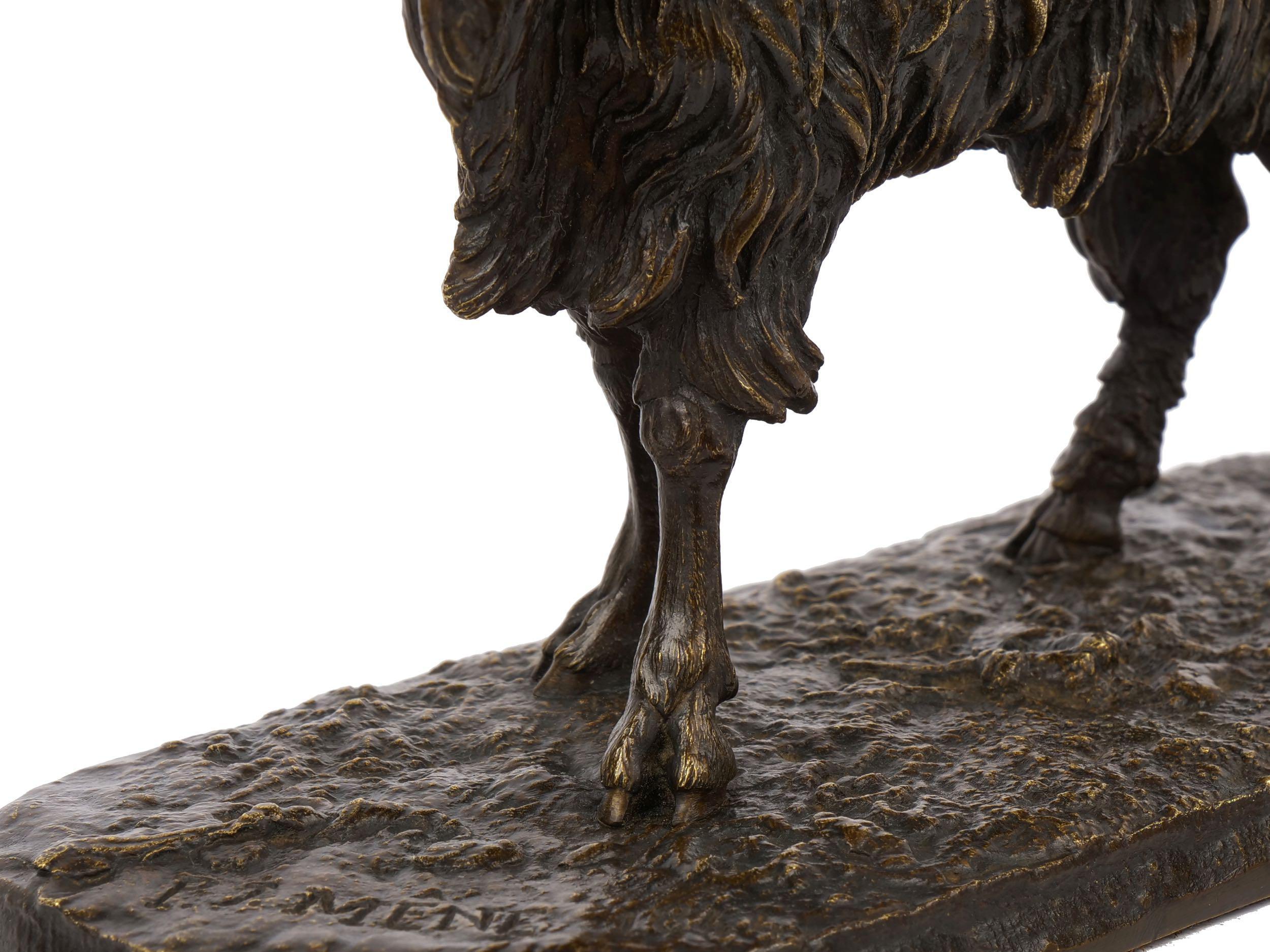 French Antique Bronze Sculpture “Le Bouc no. 1” Goat by Pierre Jules Mene 7