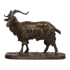 Sculpture française ancienne en bronze Le Bouc n° 1 chèvre par Pierre Jules Mene