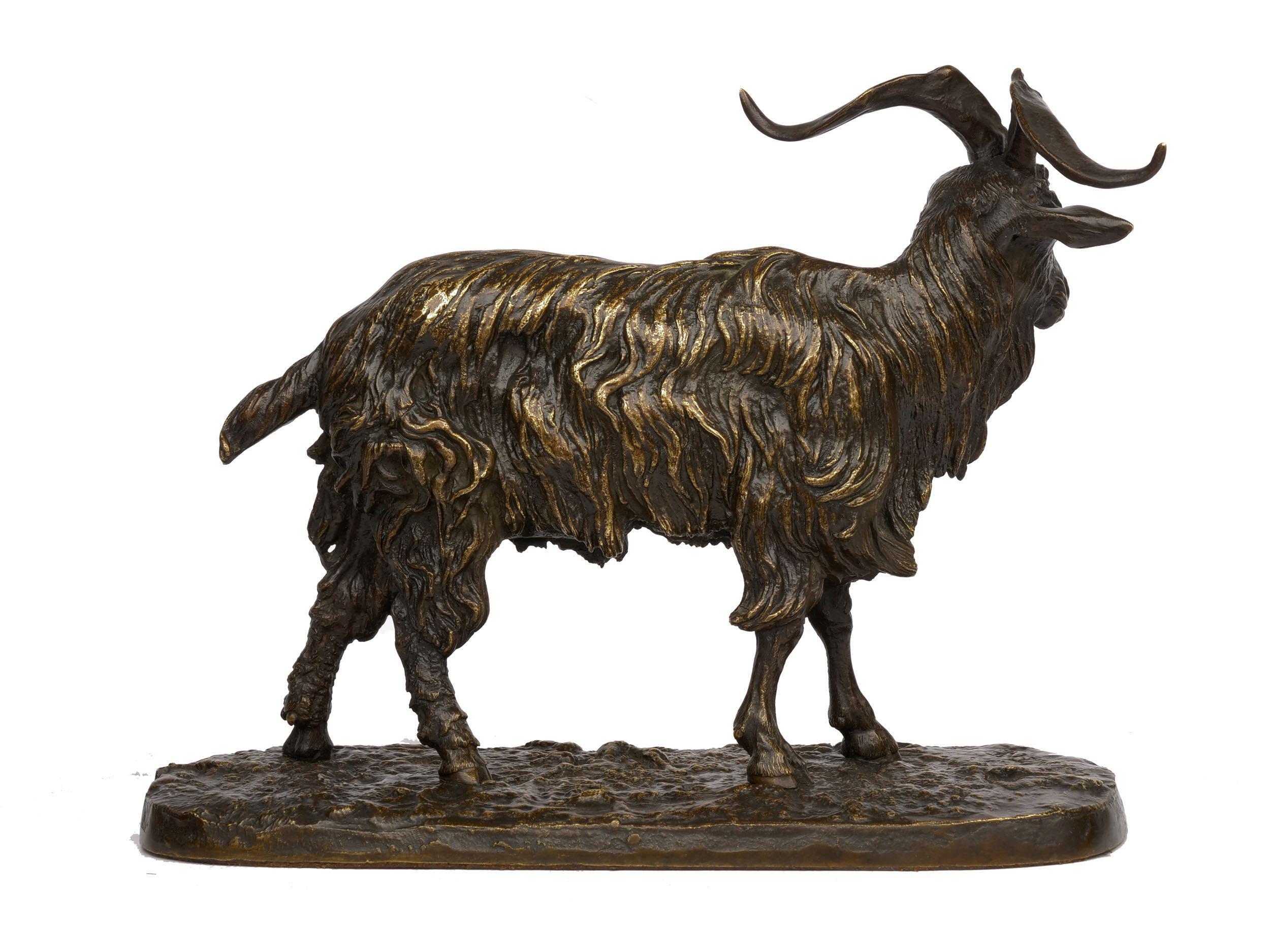 French Antique Bronze Sculpture “Le Bouc no. 1” Goat by Pierre Jules Mene In Good Condition In Shippensburg, PA