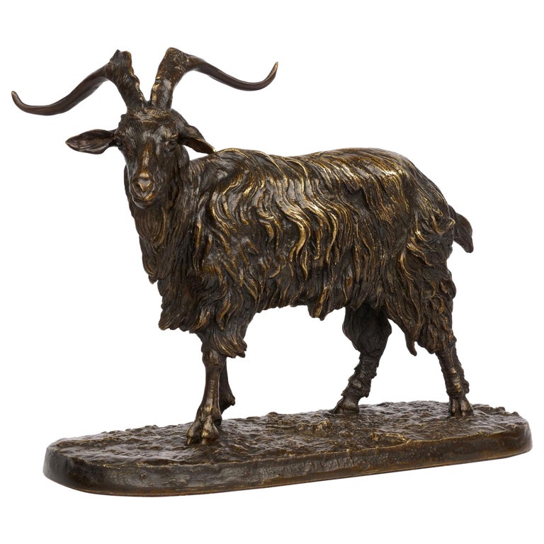 French Antique Bronze Sculpture Le Bouc No 1 Goat By Pierre Jules Mene For Sale At 1stdibs