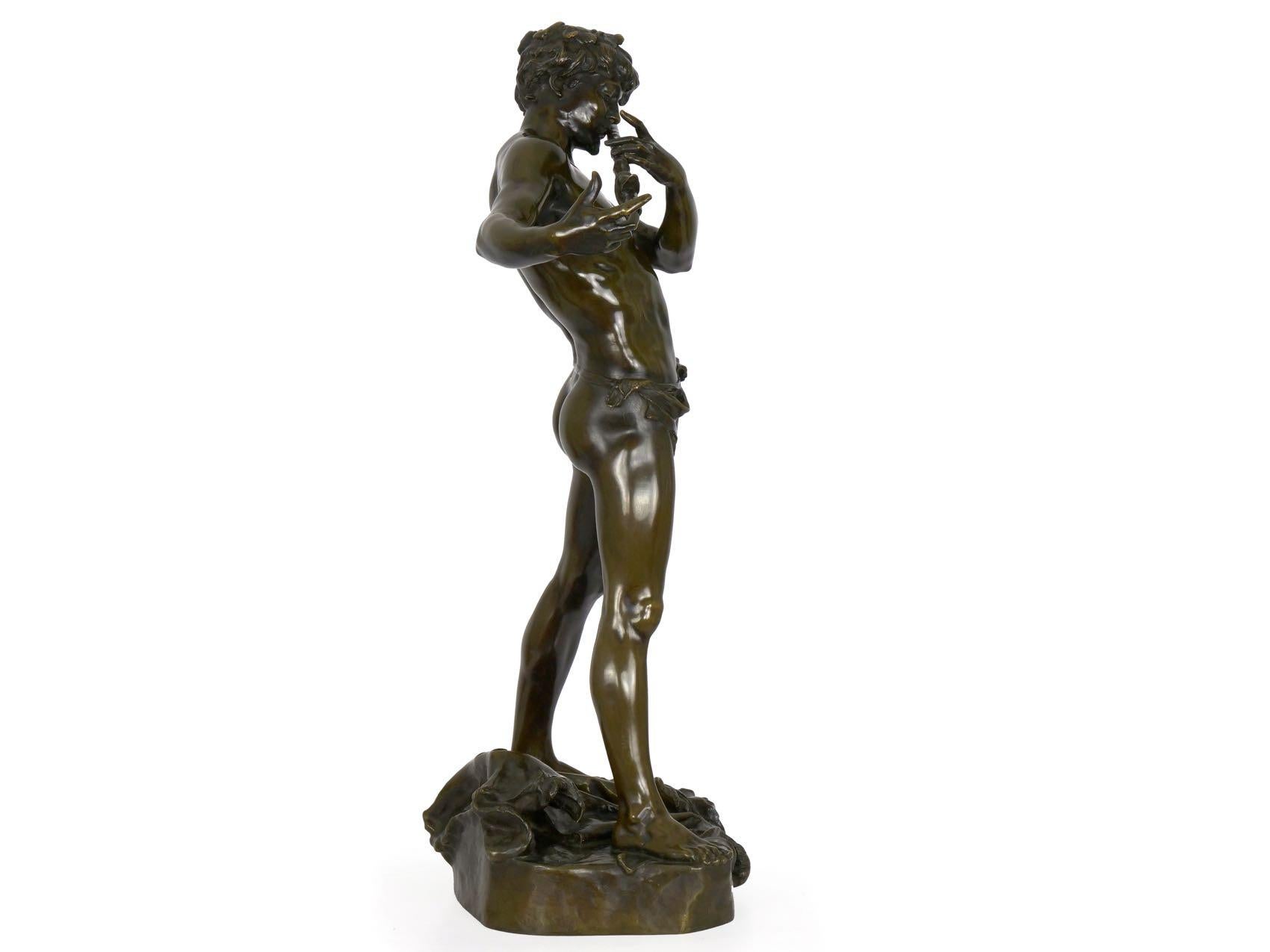 French Antique Bronze Sculpture “L’Improvisateur” by Felix Charpentier & Colin 7