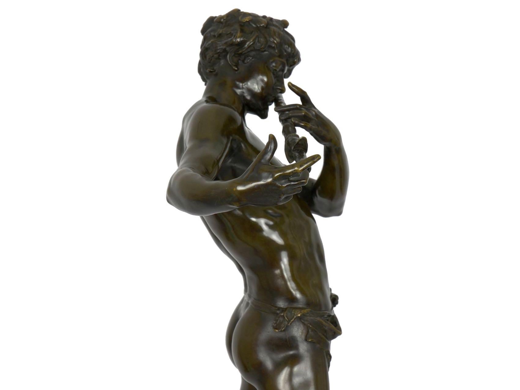 French Antique Bronze Sculpture “L’Improvisateur” by Felix Charpentier & Colin 8