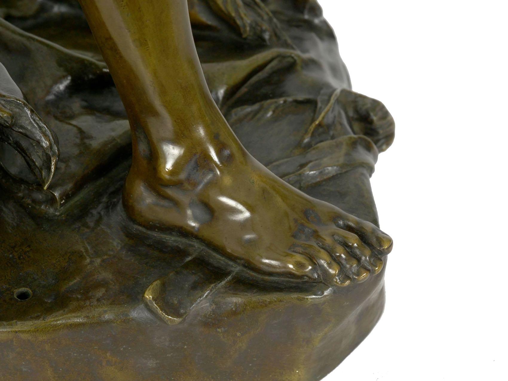 French Antique Bronze Sculpture “L’Improvisateur” by Felix Charpentier & Colin 12