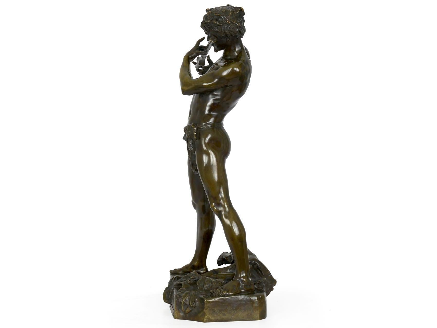 French Antique Bronze Sculpture “L’Improvisateur” by Felix Charpentier & Colin In Good Condition In Shippensburg, PA