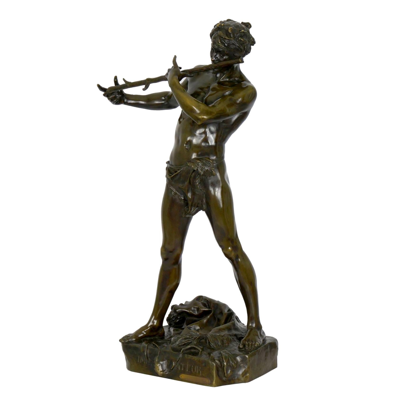 Sculpture en bronze ancien L'Improvisateur par Felix Charpentier & Colin
