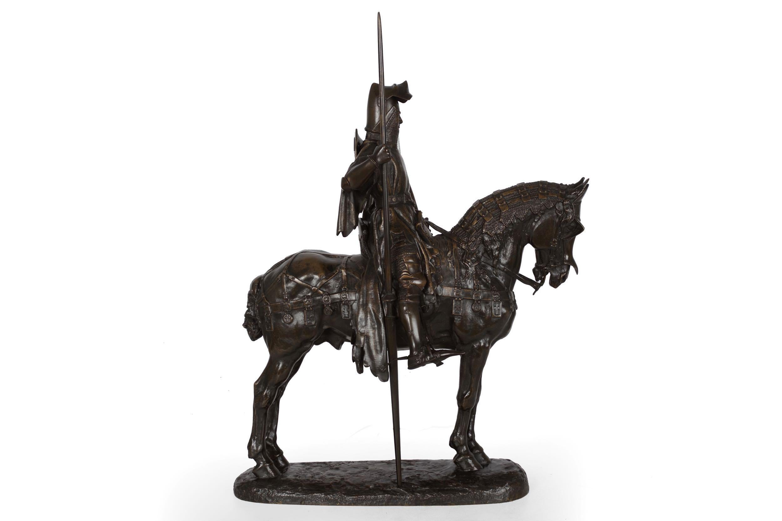 A rare and incredibly fine lifetime casting of Fremiet's monumental sculpture of Louis D'Orléans, frére de Charles VI, it was originally cast in 1869 at a commissioned cost of 23,000 francs, paid for in 1870 and displayed at the Salon of 1870 as no.