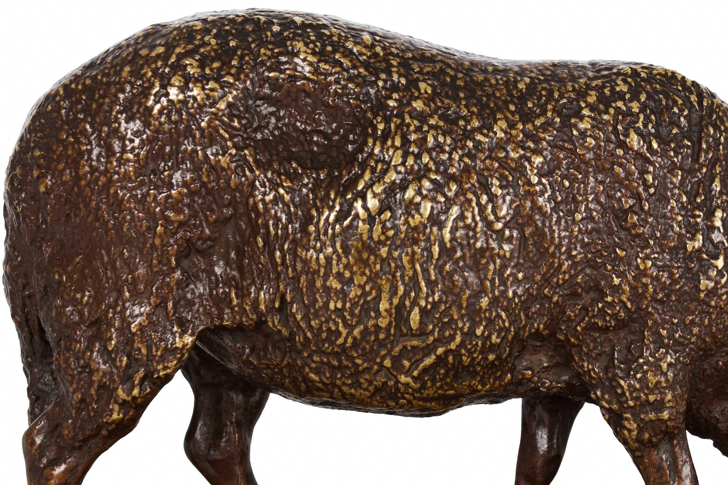 XIXe si�ècle Sculpture française ancienne en bronze « Mouton Broutant » de Rosa Bonheur, datant d'environ 1870